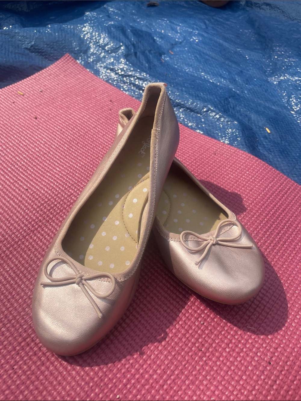 Cat & Jack Girl’s silver-rose Flats